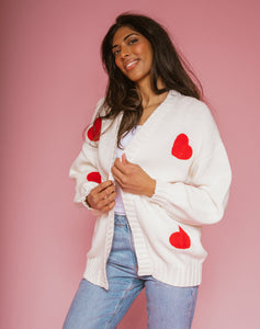 All Over Heart Oversized Cardigan | BTL