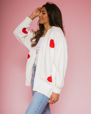 All Over Heart Oversized Cardigan | BTL