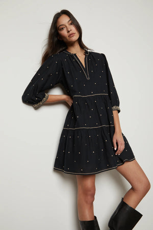 Kiley Embroidered Boho Dress - Velvet