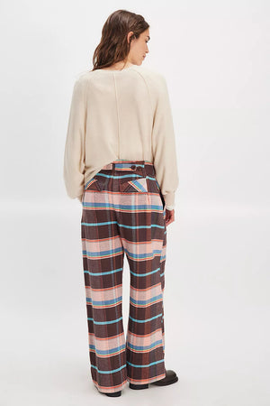 Back Buckle Plaid Trousers | Free People