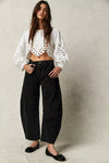 Good Luck Mid-Rise Barrel Jeans - Soundwave | Free People