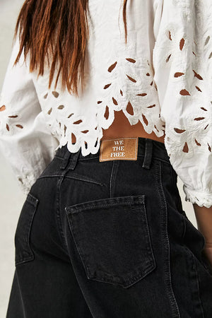 Good Luck Mid-Rise Barrel Jeans - Soundwave | Free People