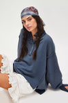 Camden Henley Sweatshirt - Navy | Free People
