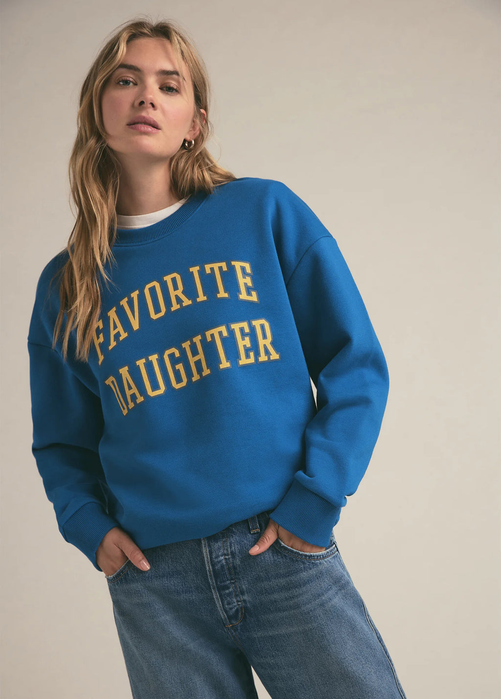 THE COLLEGIATE SWEATSHIRT - Sapphire | Favorite Daughter