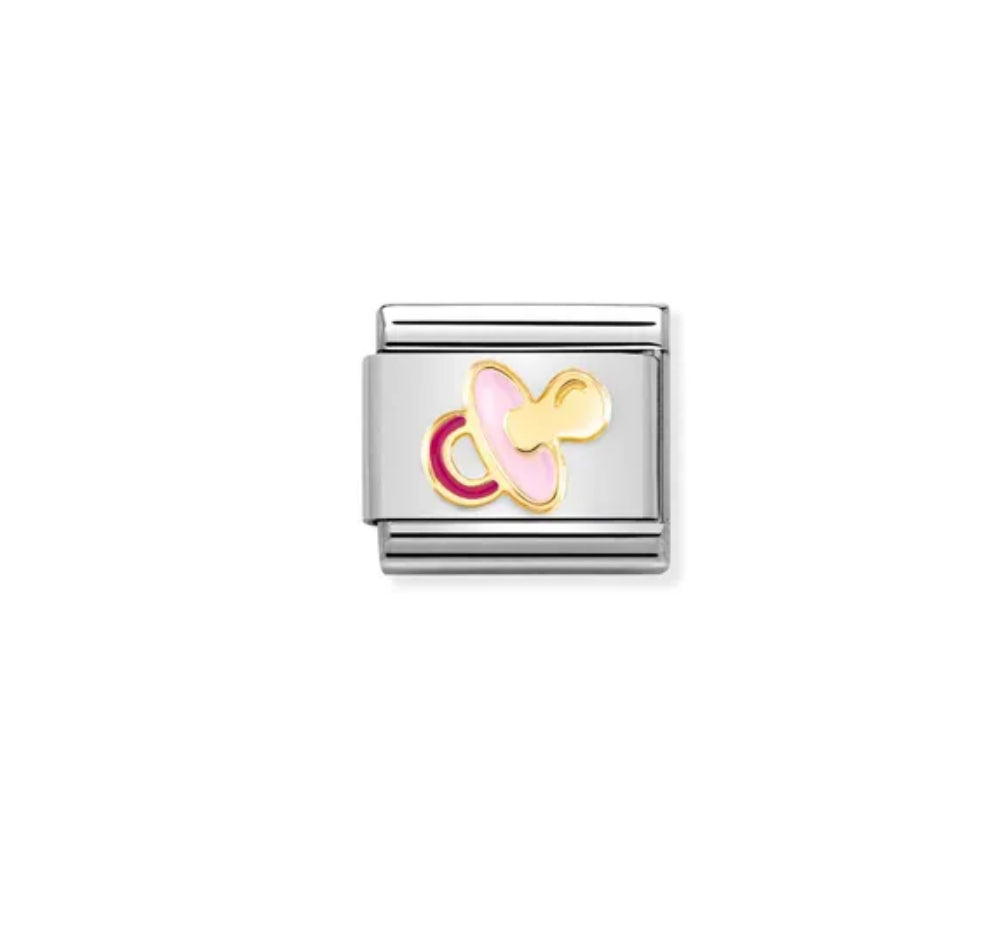 Gold Pink Pacifier - Composable Link | Nomination Italy