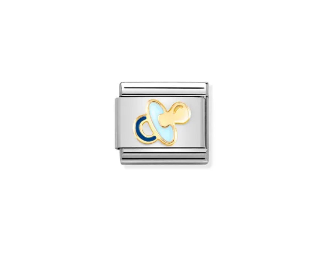 Gold Blue Pacifier - Composable Link | Nomination Italy