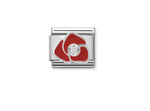Silver Red Rose With Stone - Composable Link | Nomination Italy