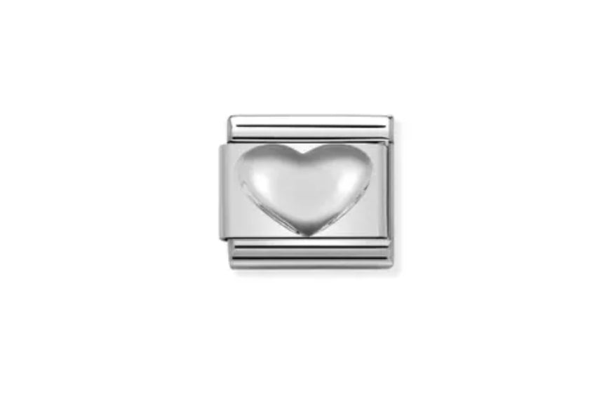 Silver Raised Heart - Composable Link | Nomination Italy