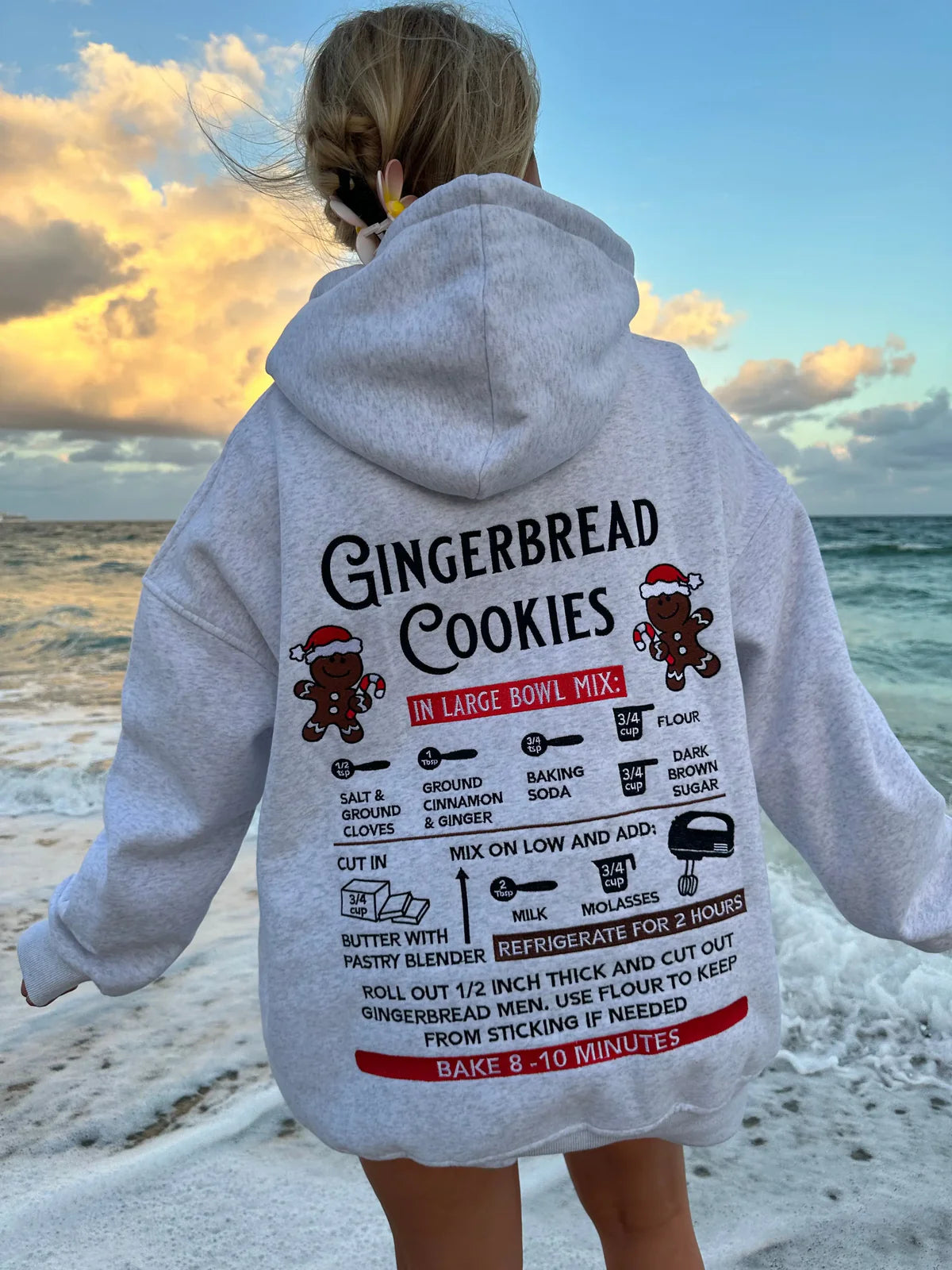 Gingerbread Recipe Hoodie | Pearl Grey