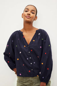 Aretha Embroidered Boho Top | Velvet