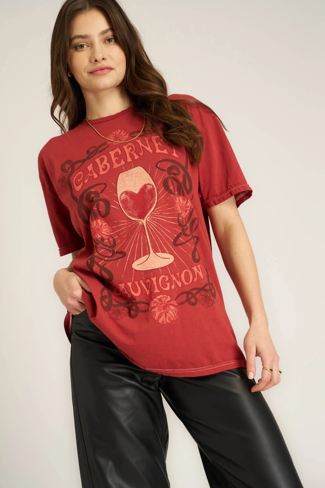 Cabernet Relaxed Tee - Sherry | Project Social T