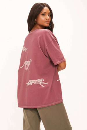 Cheetahs oversized Tee - Venetian Wine - Project Social T