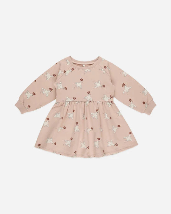 Raglan Dress - Doves | Rylee & Cru