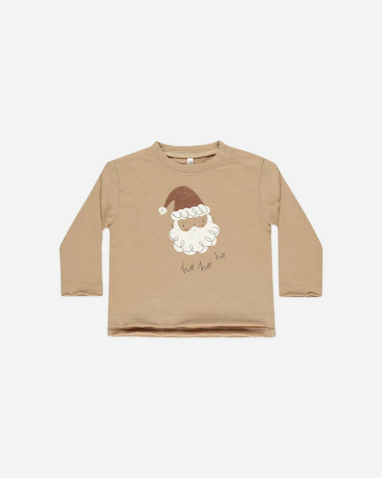 Raw Edge Long Sleeve Tee - Santa | Rylee & Cru