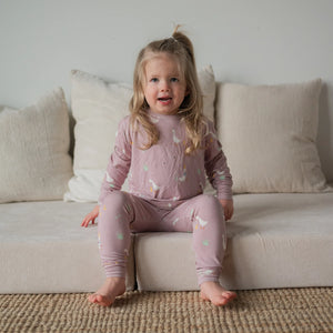Little Hatchling Bamboo Two-Piece PJs - Petal Pink | Roobear