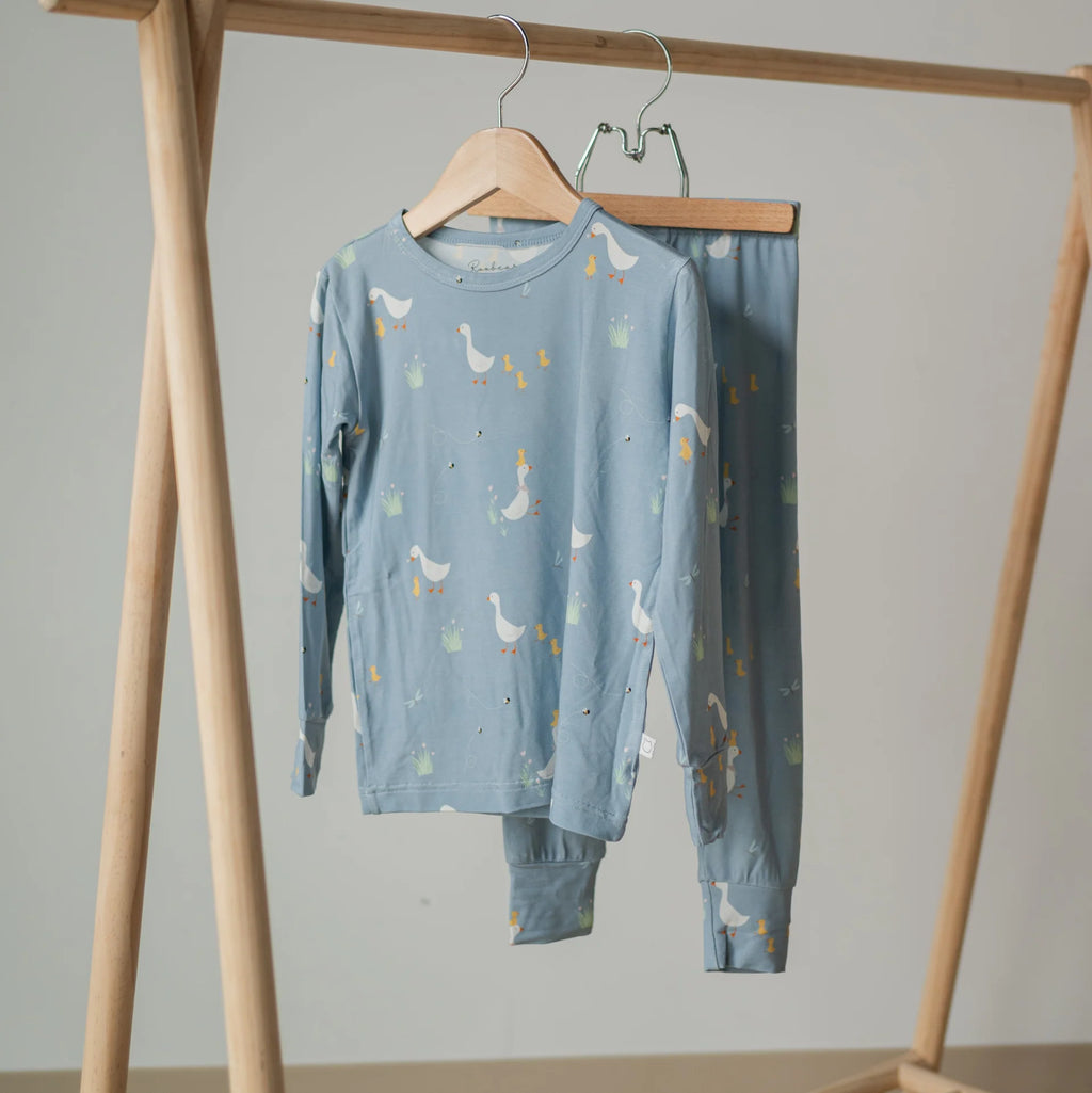 Little Hatchling Bamboo Two-Piece PJs - Pigeon Blue | Roobear