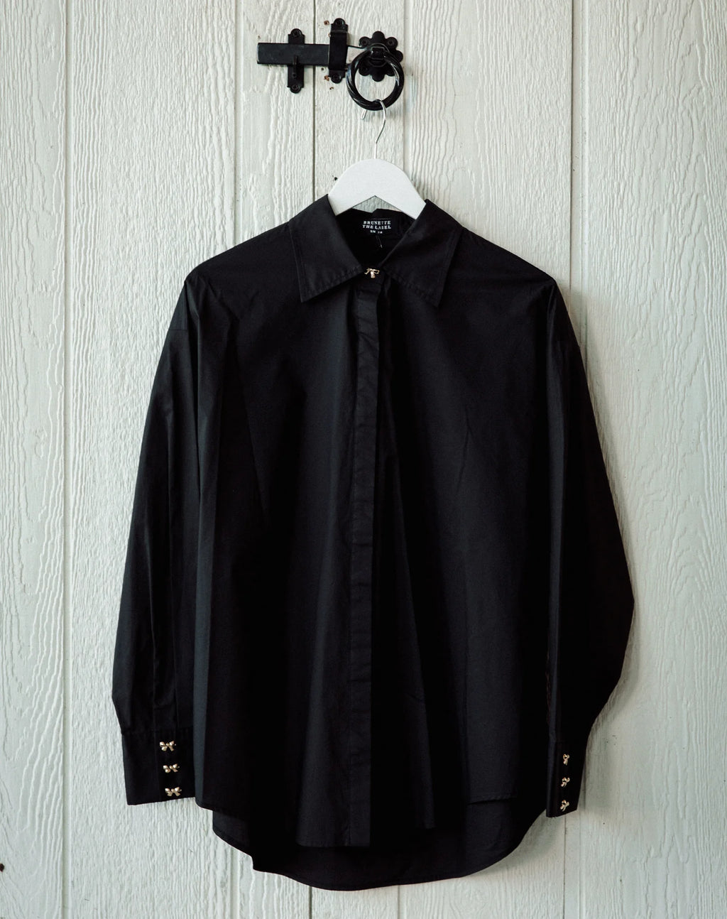 Poplin Bow Shirt - Black | BTL