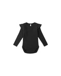 Shoulder Ruffle Bodysuit - Black | Rylee & Cru