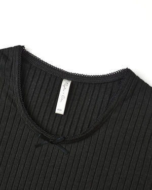 Ribbed Long Sleeve Kids - Black | Rylee & Cru