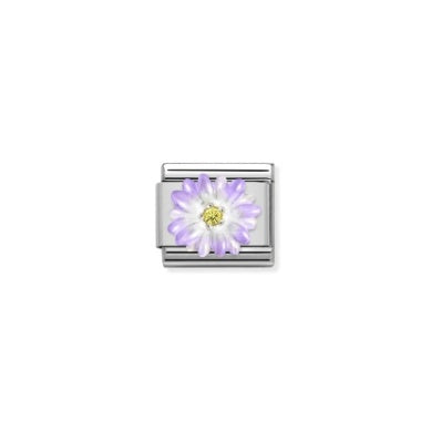 Silver Purple Flower - Composable Link | Nomination Italy