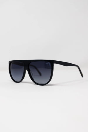 Zaire Flat Edge Acetate Sunglasses - black - Priv Collection