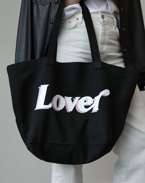 The "LOVER" Tote Bag | Black - BTL