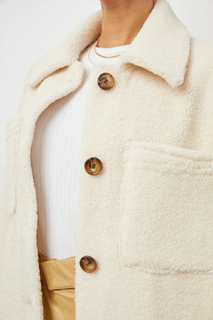 Connie Shirt Jacket | Ivory Teddy - RAILS