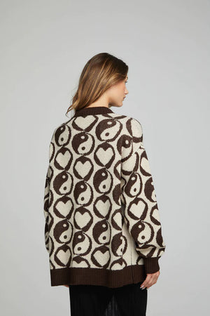 Vibe Cardigan - Black and Coffee - Chaser Brand