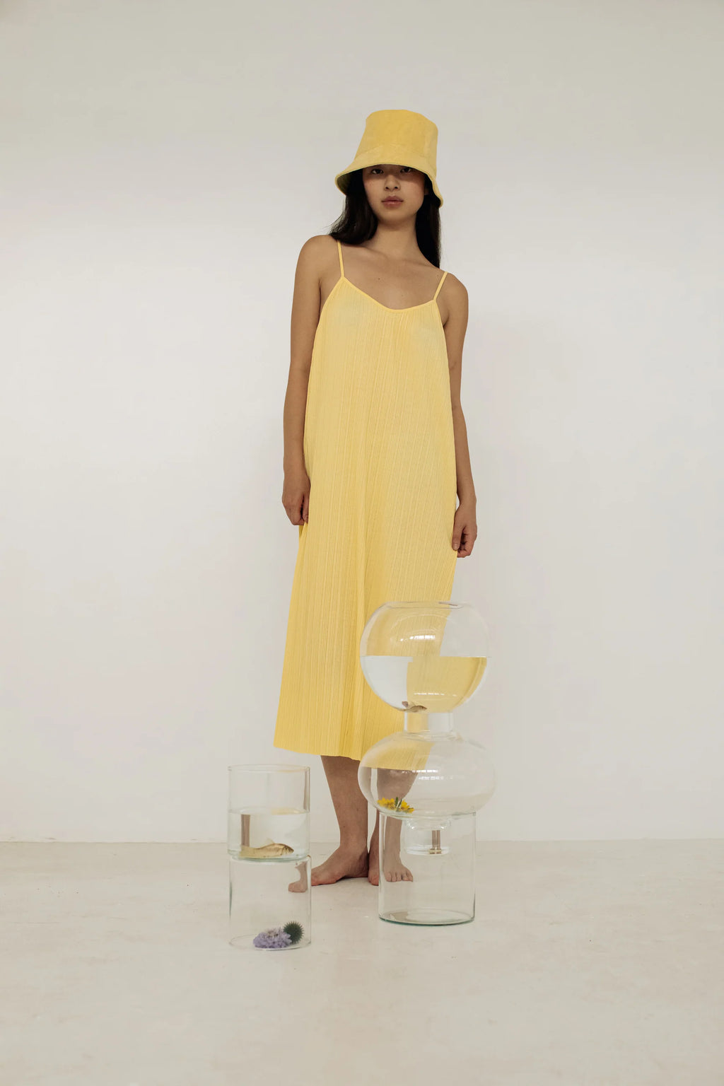 Raegan Pleated Slip Dress - Paper Label