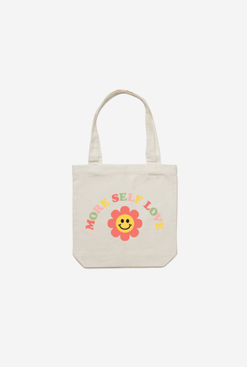 MORE SELF LOVE FLOWER TOTE - NATURAL - Peace Collective