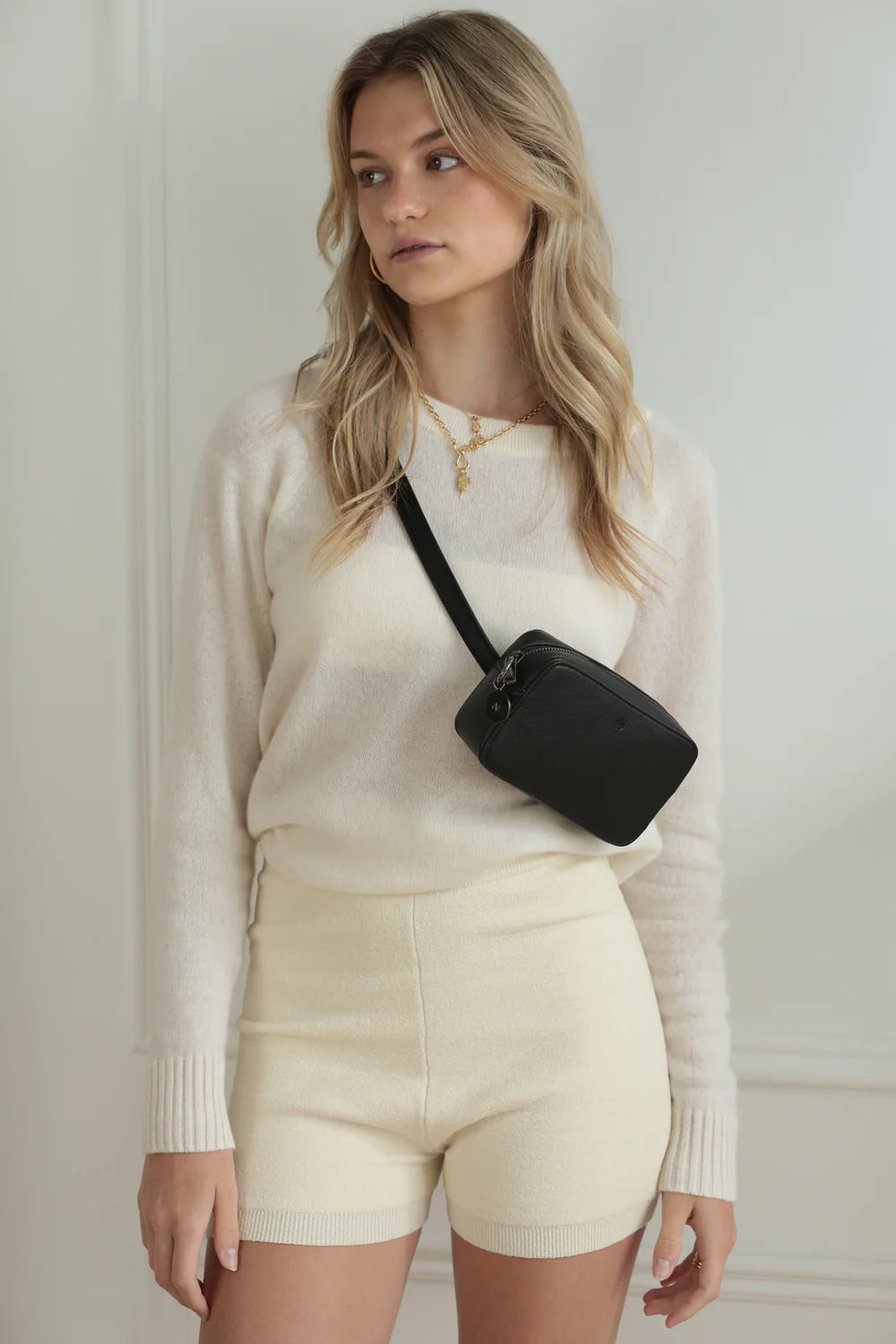 Micro Belt Bag - Black - Ela Handbags